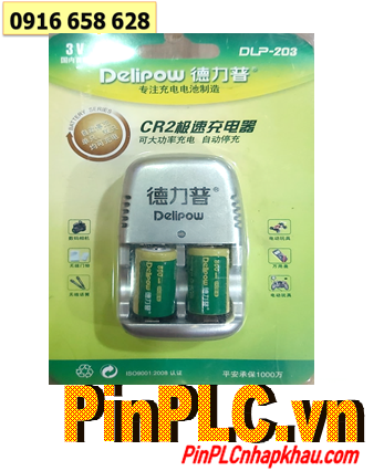 Delipow DLP-203, Bộ sạc pin Delipow DLP-203 kèm sẳn 2 pin sạc Delipow CR2 (Bảo hành 3 tháng)